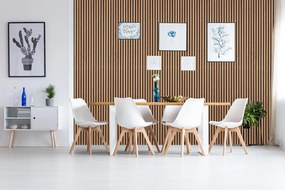 Drewniany panel akustyczny, 2400 x 600 mm, B2BP008, dąb sonoma