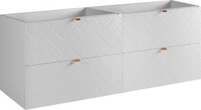 Meble łazienkowe, Biały Mat, 160 x 57 x 46 cm, złote uchwyty