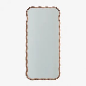 Lustro Ścienne Z Drewna Dębowego Aldreu Ciemne Drewno & 75 X 160 Cm - Sklum
