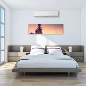 Obraz ośnieżonego drzewa na łące (170x50 cm)