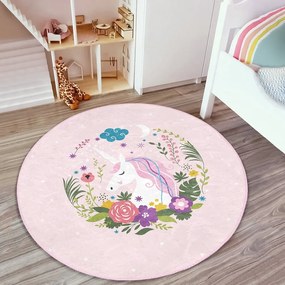 Różowy dywan dziecięcy ø 80 cm Comfort – Mila Home
