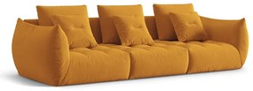 Żółta aksamitna sofa 332 cm Bloom – Micadoni