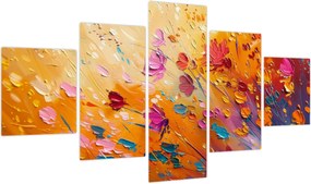 Obraz - Malowanie kolorowych kwiatów (125x70 cm)