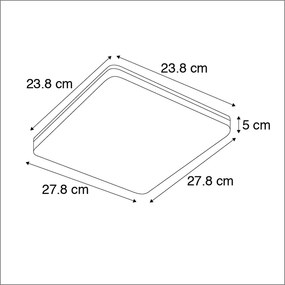 Zewnetrzna Nowoczesna kwadratowa lampa sufitowa z wbudowanym LED - Plater Nowoczesny Oswietlenie zewnetrzne