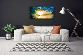 Fotoobraz na płótnie Zachód Słońca nad Morską Falą