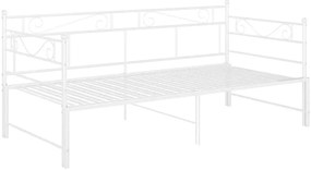 Białe metalowe łóżko rozkładane 90x200 cm D4-D76