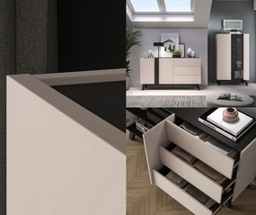 Komoda 160 cm Freshion 03, kaszmir / czarny