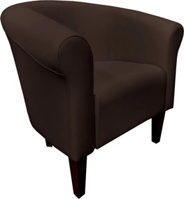 Fotel Milo tkanina Eko-skóra elegancki fotel do salonu i gabinetu : Kolor nogi - Venge, Kolor tkaniny - EKO-SKÓRA - 19D, Wysokość nogi - 20 cm