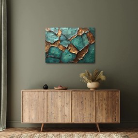 Obraz - Zielono-złoty obraz (70x50 cm)