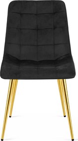 Czarne metalowe krzesło tapicerowane glamour K4-T09