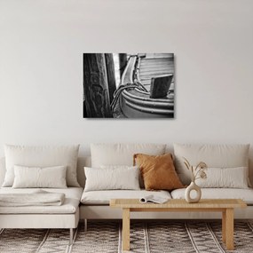 Obraz na szkle - Łódź na uwięzi (70x50 cm)