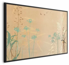 Plakat Ptaszek na łące 30x21 cm z ramą czarną bez marginesu ARTGEIST B