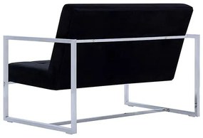 Zgrabna 2-osobowa sofa Aparro - aksamit, czarna
