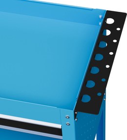 HOMCOM Skrzynka narzędziowa, wózek narzędziowy, 3 poziomy, 4 kółka, 82 cm x 35 cm x 76 cm, niebieski | Aosom PL