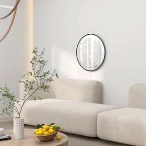 HOMCOM Lustro ścienne, nowoczesne, Φ61 cm, Czarne