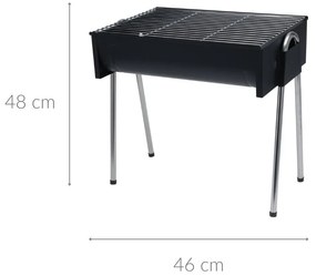 Prostokątny grill na wysokich nóżkach, 48 cm