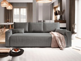 Masseno Sofa MENI z funkcją spania i pojemnikiem na pościel, Rozkładana sofa - Szary, POSO 60