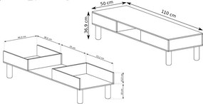 Ława SABBIA 110 cm Stolik Kawowy do Salonu