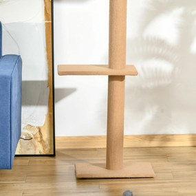 PawHut Drapak z regulowaną wysokością dla kota Brązowe drzewko wspinaczkowe z zabawkami 43x27x228-43cm | Aosom PL