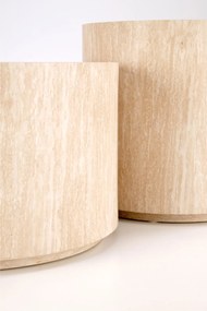 Stolik kawowy okrągły Novula 45 cm - trawertyn