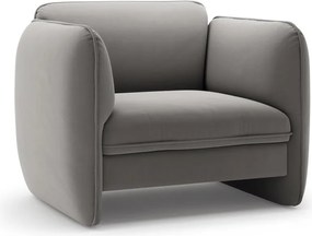 Ciemnoszary aksamitny fotel Georgia – Micadoni