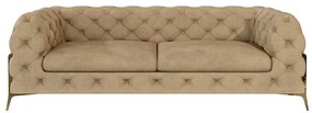 Jasnobrązowa aksamitna sofa 225 cm Chelsea Bis – Ropez