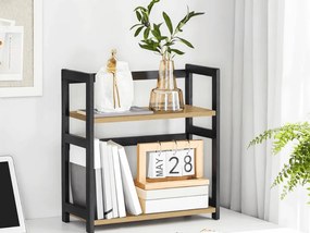 Półka na stół NORDEKO 41x41 cm, czarna / dąb artisan