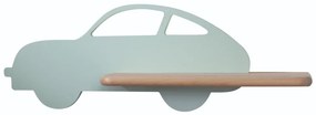 Kinkiet dziecięcy LED z półką CAR LED/5W/230V zielony/drewno