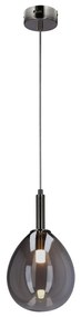 Szara lampa wisząca LED ze szklanym kloszem Lukka – Candellux Lighting