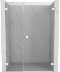 Mexen Lunar-B drzwi prysznicowe uchylne prawe 145 cm, transparent, białe - 832S-145-050-20-00-P