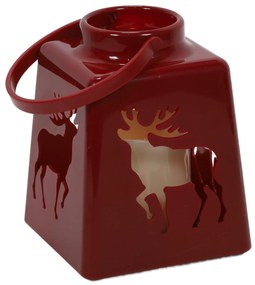 Świąteczny lampion ze świecą LED, 14 cm