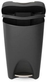 Czarny plastikowy kosz na śmieci z pedałem 50 l Brim – Umbra