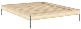 Łóżko dwuosobowe z litego drewna sosnowego ze stelażem 160x200 cm w naturalnym kolorze Core – Karup Design