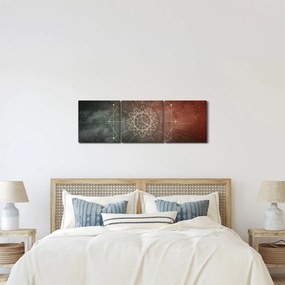 Obraz - Kosmiczny Dodekagram (z zegarem) (90x30 cm)