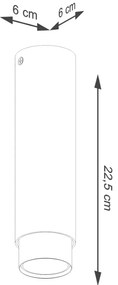 Plafon NERO 22,5 czarny/chrom tuba SOLLUX  LIGHTING
