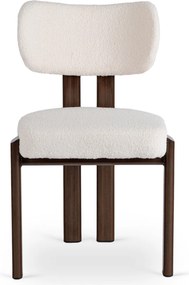 Krzesło Tapicerowane GRENADA Orzech/Kremowe Boucle Nowoczesne
