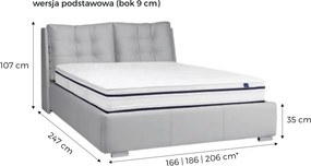 Tapicerowane łóżko z zagłówkiem i poduszkami Novio