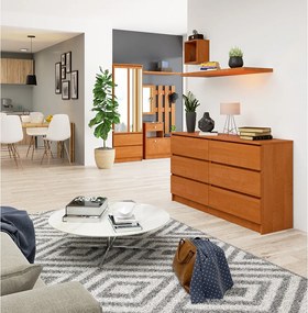 Komoda AKORD K140 Olcha 138 cm 6 szuflad kolor Olcha mat 138x40x77 cm