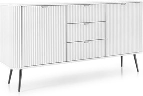 Komoda biała, nogi: czarne, 168 x 87 x 39 cm