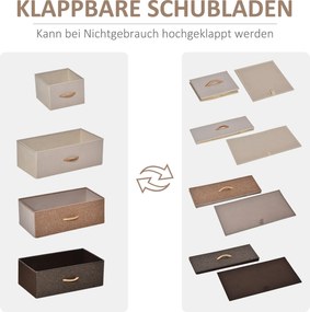 HOMCOM Komoda z 5 składanymi szufladami z tkaniny, półka, stabilna stalowa rama, 58 x 29 x 99 cm