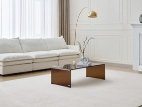 Stolik kawowy z giętego szkła hartowanego - Brązowy - ALONZO