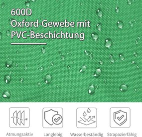 Składane Łóżko Campingowe Outsunny z Boczną Kieszenią i Uchwytem na Napój, Nośność do 136 kg, Stal i Oxford, Zielony+Czarny, 190 x 65 x 40 cm