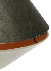 Nowoczesna lampa wisząca brązowa z podwójnym welurowym kloszem zielonym - Combi 1 klasyczny/Antyczny Oswietlenie wewnetrzne