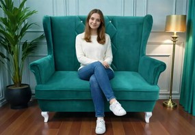 Skandynawska sofa uszak 2 osobowa z przeszyciami