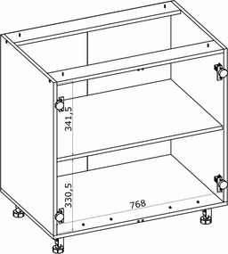 Kuchenna szafka modułowa dolna BELLA D-80/82 biały mat