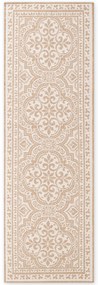 Dywan zewnętrzny dwustronny Duet Ornament beżowo-kremowy 80 cm x 250 cm