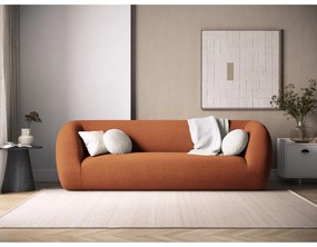Pomarańczowa sofa z materiału bouclé 230 cm Essen – Cosmopolitan Design
