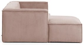 Jasnoróżowy sztruksowy narożnik (lewostronny) Blok – Kave Home