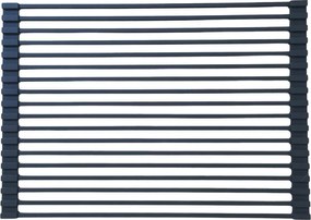 Składana suszarka do naczyń 43 x 31 wykonana ze stali nierdzewnej i silikonu czarny - Essebagno