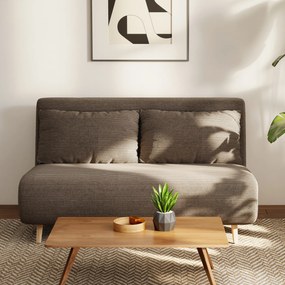 HOMCOM Sofa rozkładana, łóżko dla gości, 3-stopniowe regulowane oparcie, sztruksowy wygląd, do 120 kg, 141 x 90 x 81 cm, ciemnobrązowa